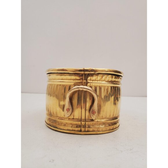 Vintage Brass Planter,- With Handles -Brass Rectangle Planter Vintage oval brass - Picture 6 of 10
